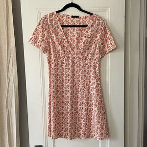 Cotton On Red and White Floral Mini Dress